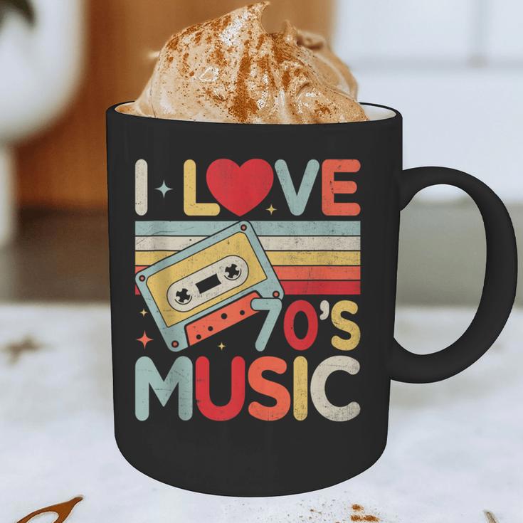 I Love 70's Music Retro Style Nostalgia Cassette 1970s Party Graphic Print Coffee Mug