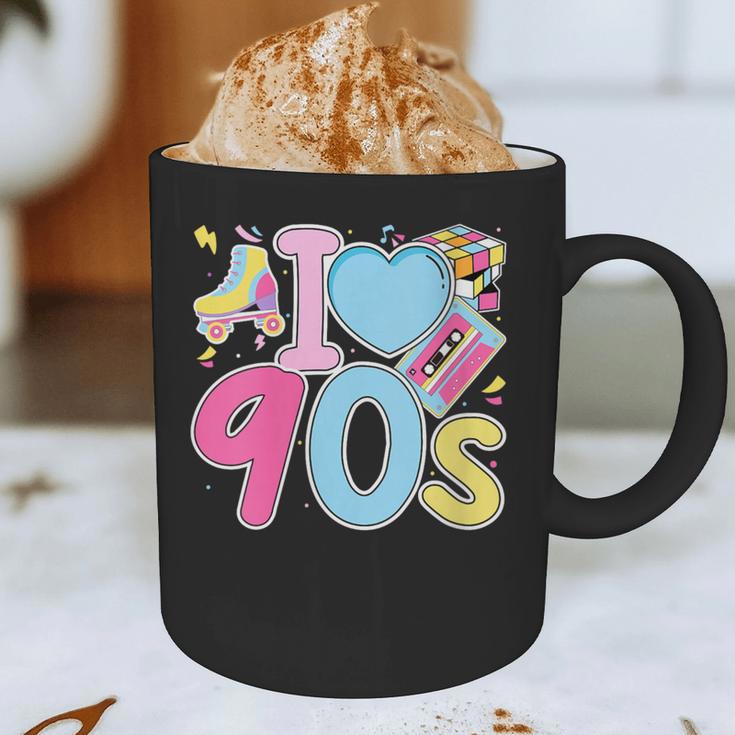 I Love 90's Retro Style Nostalgia Vibe 1990's Party Graphic Print Coffee Mug