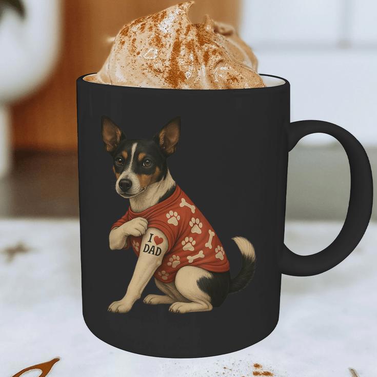 I Love Dad Tattoo Rat Terrier Dad Graphic Print Coffee Mug