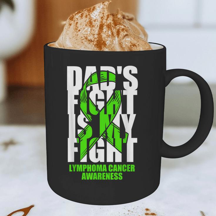 Lymphoma Cancer Awareness Lime Green Ribbon Dad's Fight Graphic Print Coffee Mug