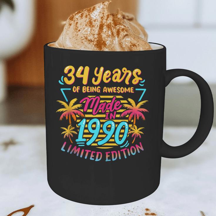 Made In 1990 Limited Edition 90s Nostalgia 34th Birthday Graphic Print Coffee Mug Made In 1990 Limited Edition 90s Nostalgia 34th Birthday Graphic Print Coffee Mug