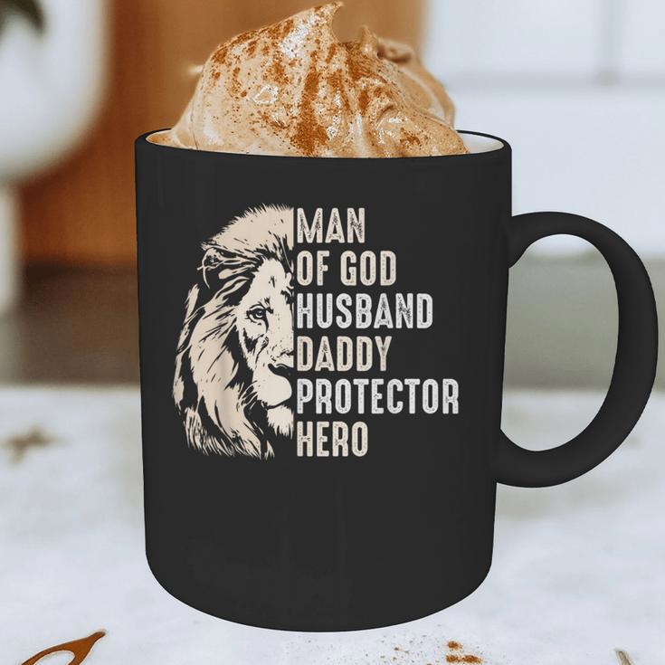 Man Of God Husband Daddy Protector Hero Lion Father's Day Graphic Print Coffee Mug