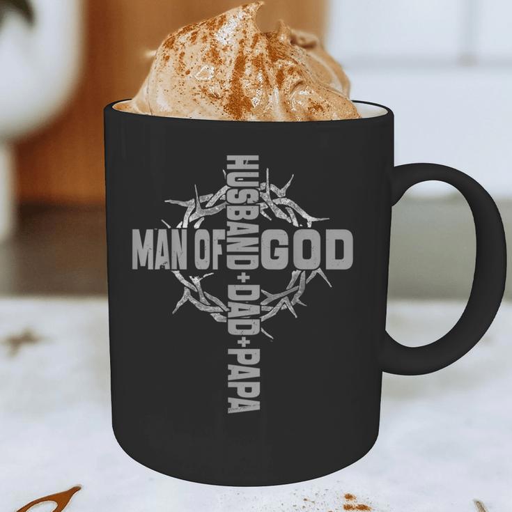 Man Of God Religious Christian Cross Husband Dad Fathers Day Graphic Print Coffee Mug