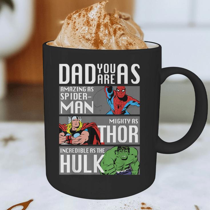 Marvel Father's Day Spider-Man Thor Hulk Dad Attributes Graphic Print Coffee Mug