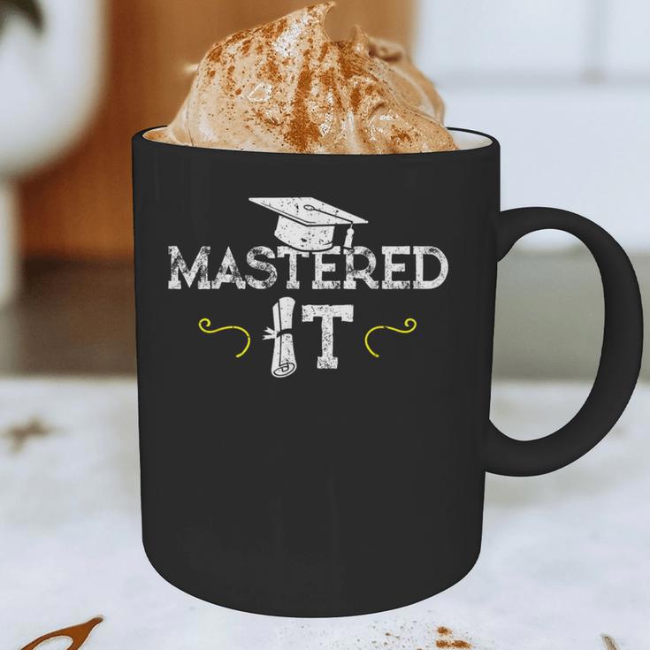 Mastered It Masters Graduation Cool Distressed Graphic Print Coffee Mug