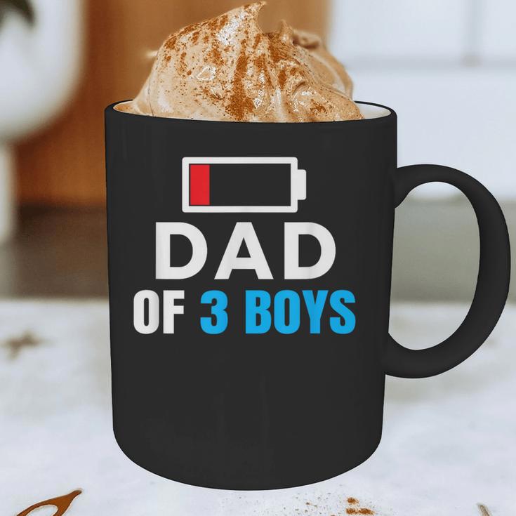 Matching Father's Day Low Battery Dad Of 3 Boys Graphic Print Coffee Mug