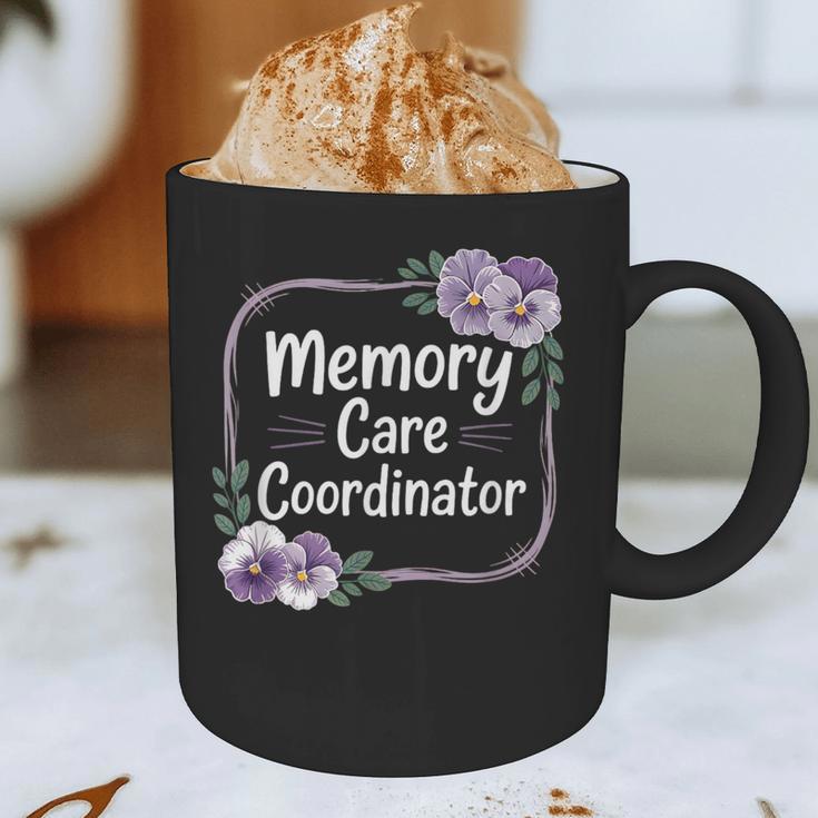 Memory Care Coordinator Purple Floral Pansies Graphic Print Coffee Mug Memory Care Coordinator Purple Floral Pansies Graphic Print Coffee Mug