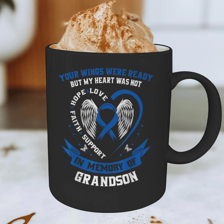 In Memory Of Grandson Colon Cancer Awareness Memorial Graphic Print Coffee Mug