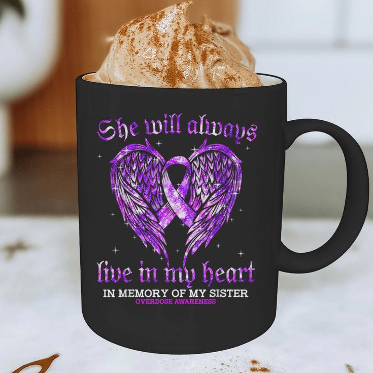 In Memory Of My Sister Overdose Awareness Angel Wing Graphic Print Coffee Mug