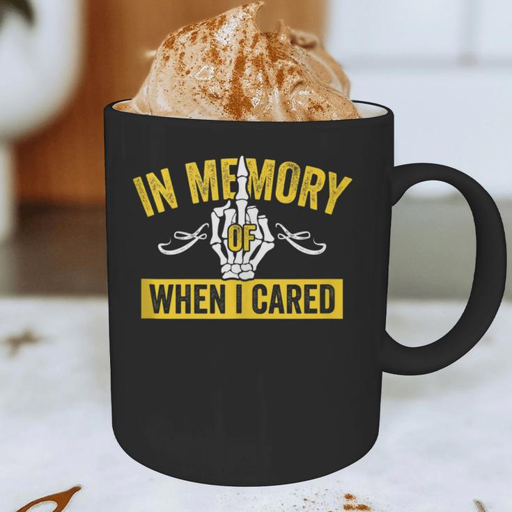 In Memory Of When I Cared Sarcastic Don't Care Finger Graphic Print Coffee Mug