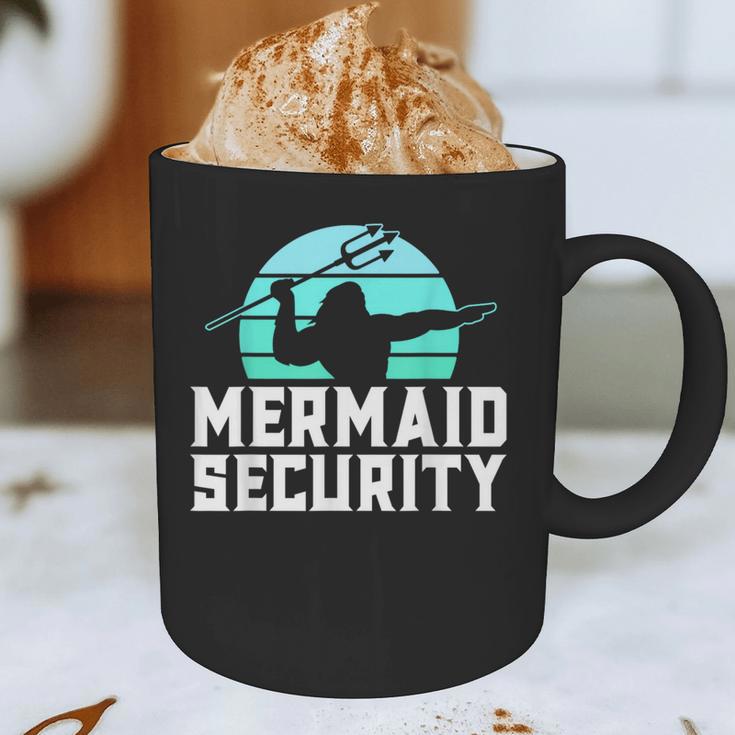 Mermaid Security Shirt Boys Swimmer Dad Merdad Trident Graphic Print Coffee Mug