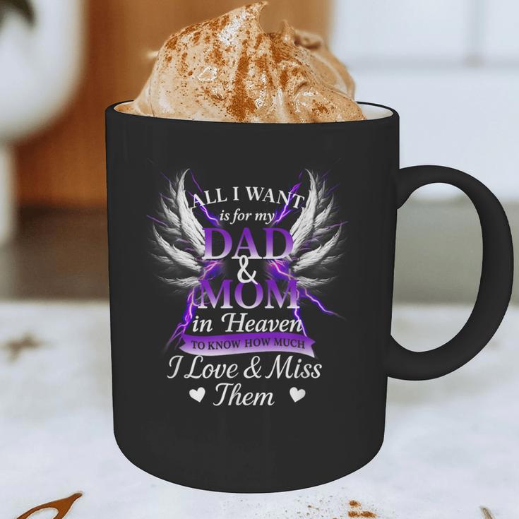 Mom & Dad My Angels In Memory Of Parents In Heaven Graphic Print Coffee Mug