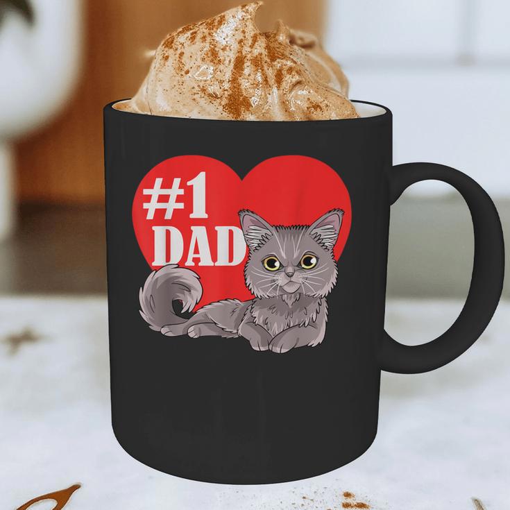 Nebelung Cat 1 Dad Father's Day Daddy Heart Decor For Men Women Kids Graphic Print Coffee Mug