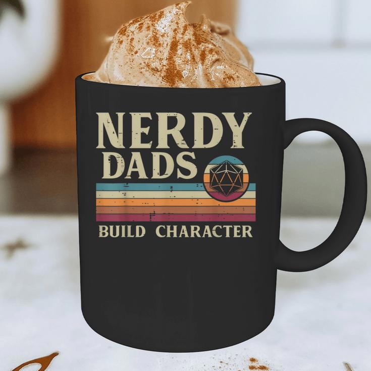Nerdy Dads Build Character Retro Fathers Day Daddy Papa Men Graphic Print Coffee Mug