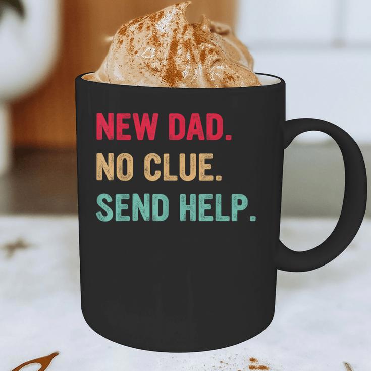 New Dad No Clue Send Help Vintage Graphic Print Coffee Mug