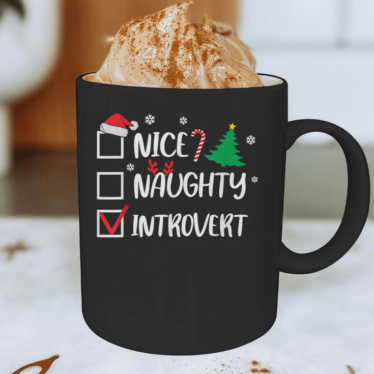Nice Naughty Introvert Christmas List Santa Graphic Print Coffee Mug Nice Naughty Introvert Christmas List Santa Graphic Print Coffee Mug