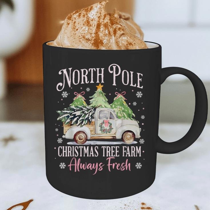 North Pole Tree Farm Merry Christmas Holiday Scene Nostalgia Graphic Print Coffee Mug North Pole Tree Farm Merry Christmas Holiday Scene Nostalgia Graphic Print Coffee Mug