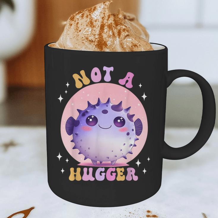 Not a Hugger Cute Pufferfish Autism Awareness Introverts Graphic Print Coffee Mug