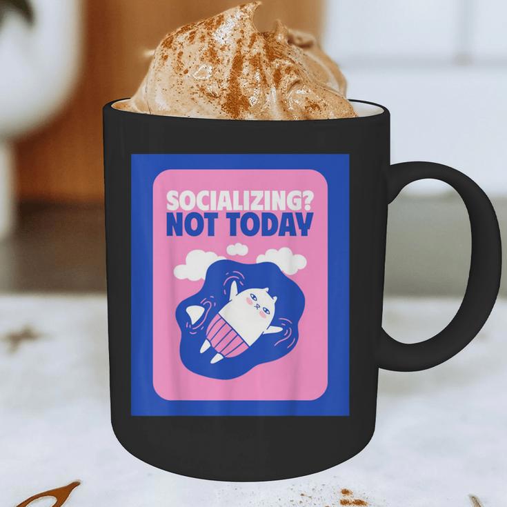 Not Today Cool Fun Cute Introvert Cat Character Graphic Print Coffee Mug Not Today Cool Fun Cute Introvert Cat Character Graphic Print Coffee Mug