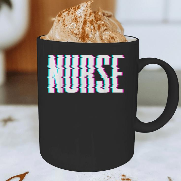 Nurse Glitch Aesthetic Graduation Nurse Glitch Graphic Art Graphic Print Coffee Mug