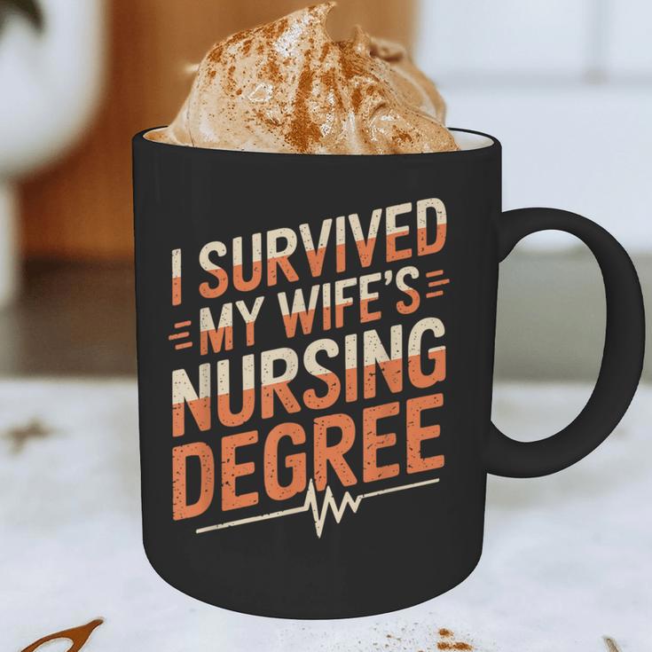 Nurse Graduation I Survived My Wife'S Nursing Degree Nurse Graphic Print Coffee Mug