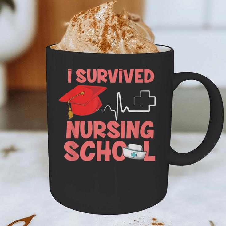 Nurse Survived Nursing School Graduation Graphic Print Coffee Mug