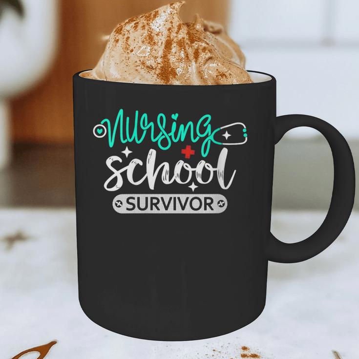Nursing School Survivor RN Grad Nurse Graduation Student Graphic Print Coffee Mug