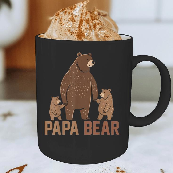 Papa Bear Dad Two Cubs Daddy Bear 2 Kids Father's Day Graphic Print Coffee Mug