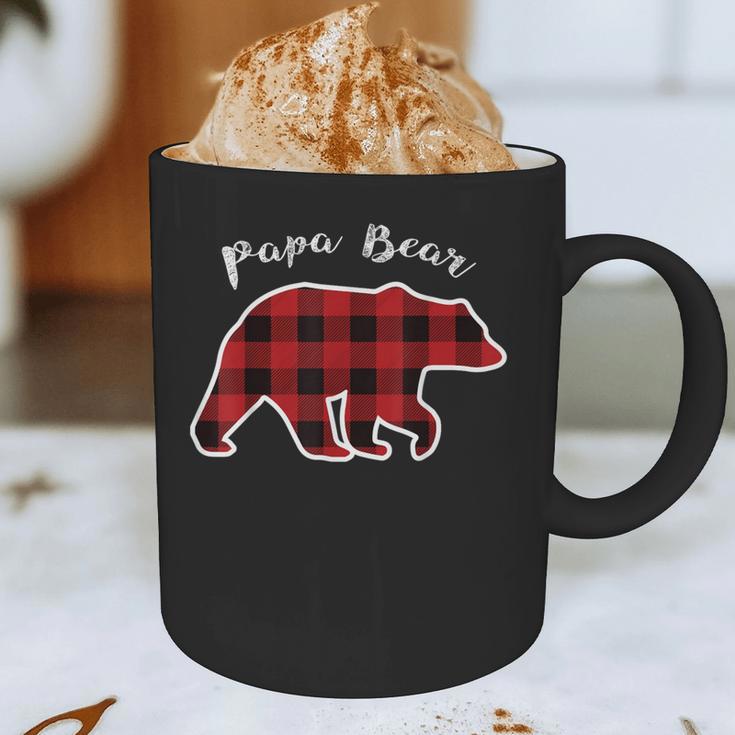 PAPA Bear Men Red Plaid Christmas Pajama Family Dad Small Graphic Print Coffee Mug