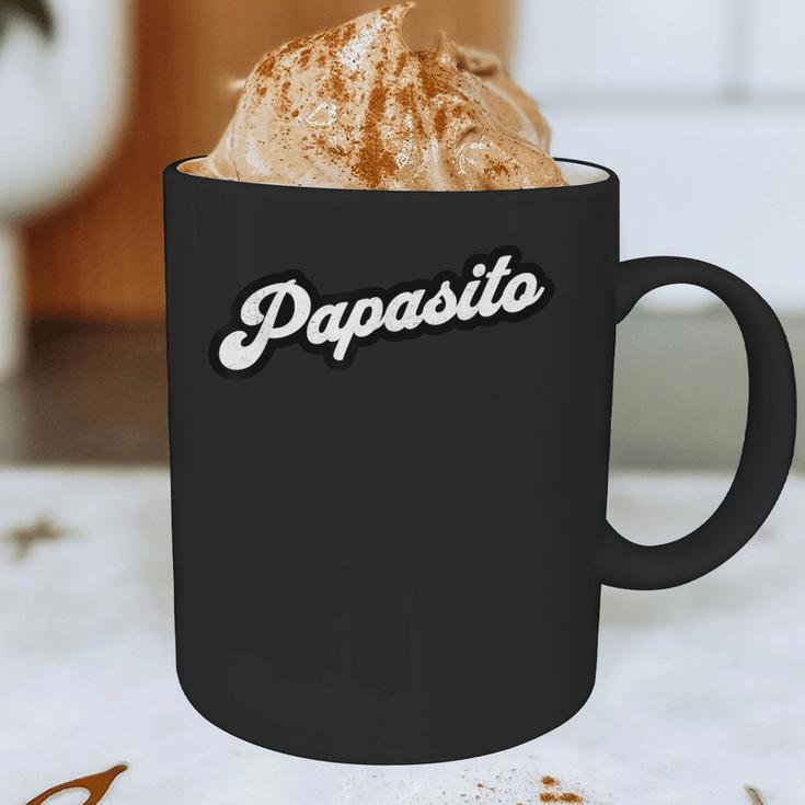 Papasito Bold Latino Dad Retro Text Graphic Print Coffee Mug
