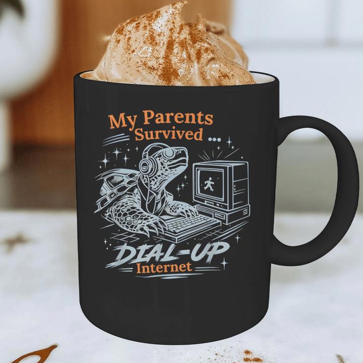 My Parents Survived Dial Up Internet Nostalgia Turtle Graphic Print Coffee Mug
