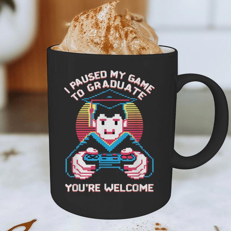 I Paused My Game To Graduate 2024 Gamer Graduation Graphic Print Coffee Mug