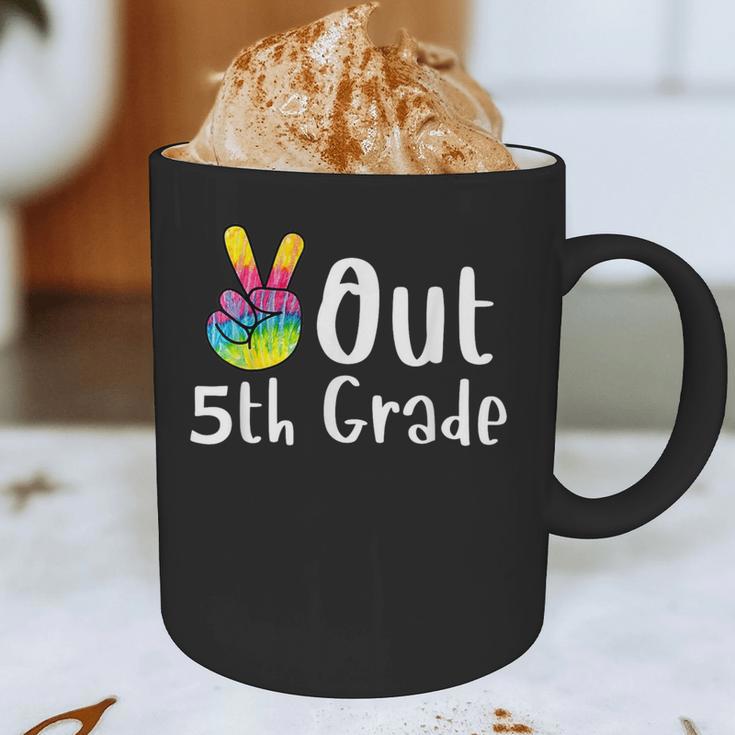 Peace Out 5th Grade Tie Dye Graduation Class Of 2026 Graphic Print Coffee Mug