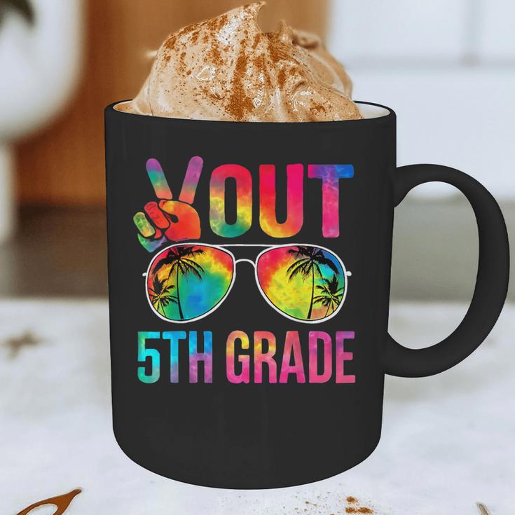 Peace Out 5th Grade Tie Dye Graduation Last Day Of School Graphic Print Coffee Mug