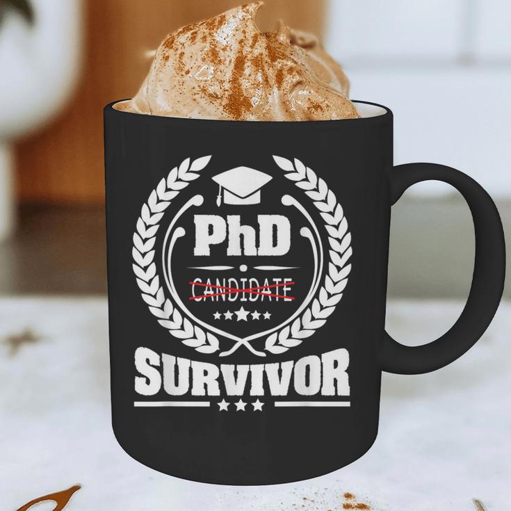 PhD Survivor Doctorate Graduate Shirt Graduation Graphic Print Coffee Mug