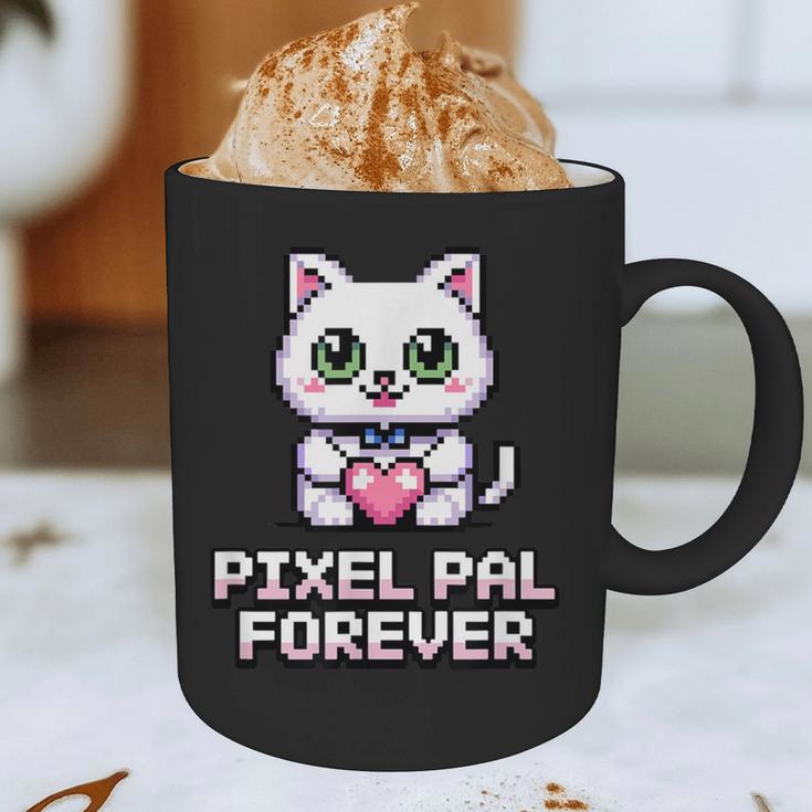 Pixel Art Pet Cat Y2K Retro Vintage Digital Nostalgia Tech Graphic Print Coffee Mug