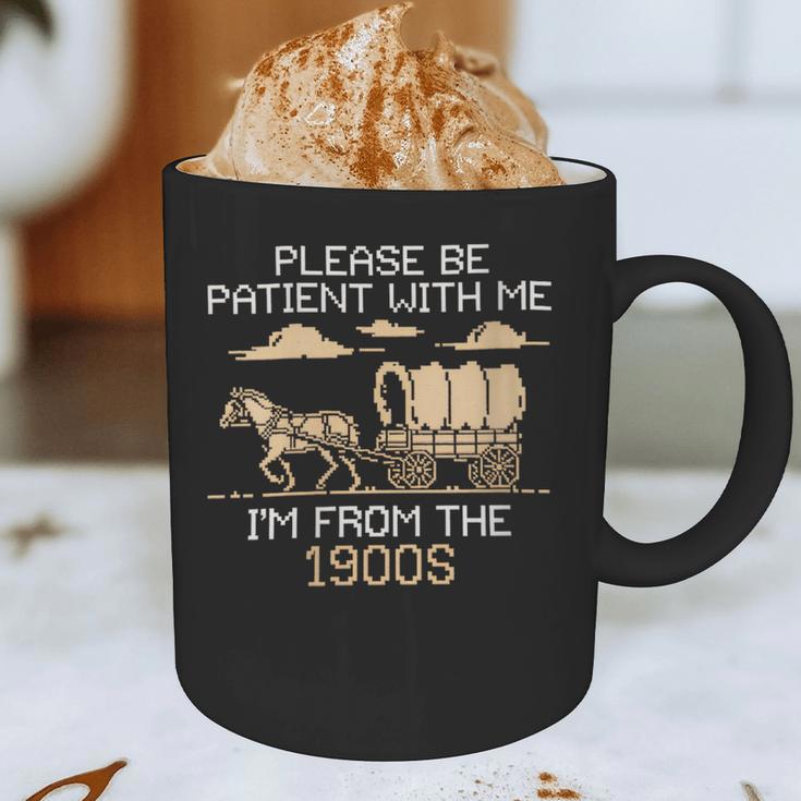 Please Be Patient I'm From The 1900s Retro Pixel Horse Wagon Graphic Print Coffee Mug