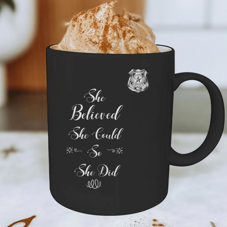 Police Academy Graduation She Believed She Could So She Did Graphic Print Coffee Mug