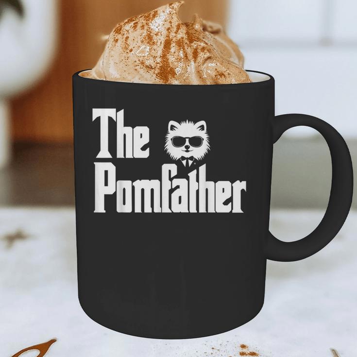 The PomFather Pomeranian Dog Dad Shirt Men Graphic Print Coffee Mug