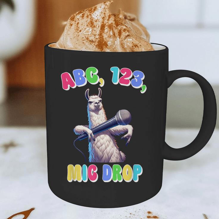 Preschool Graduate Shirt ABC 123 Mic Drop Llama Graduation Graphic Print Coffee Mug