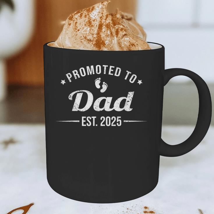 Promoted To Dad EST 2025 Soon To Be Dad Graphic Print Coffee Mug