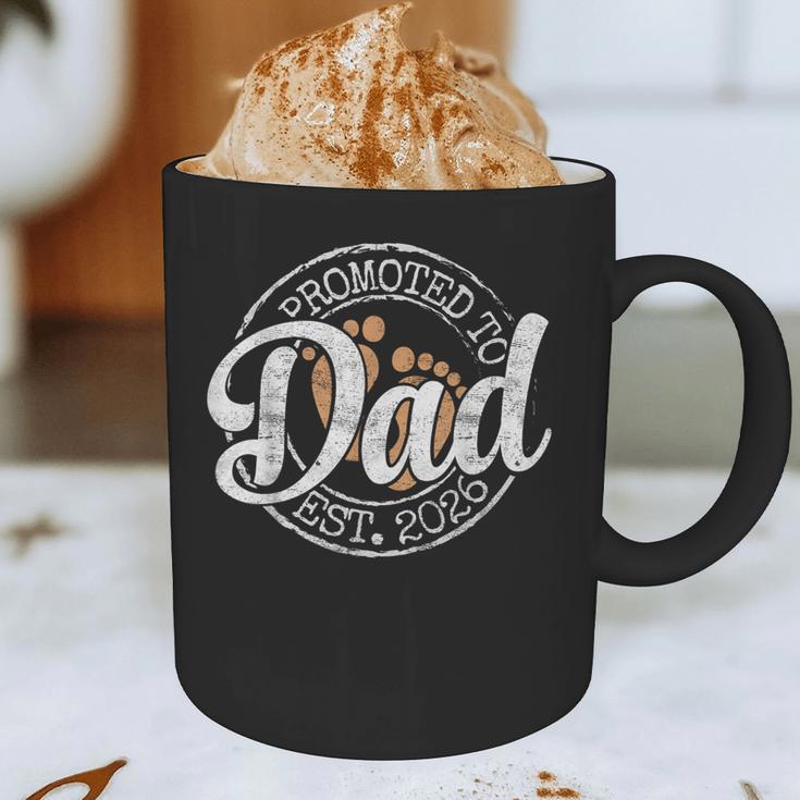 Promoted To Dad Est 2026 Stamp First Time Daddy To Be Graphic Print Coffee Mug