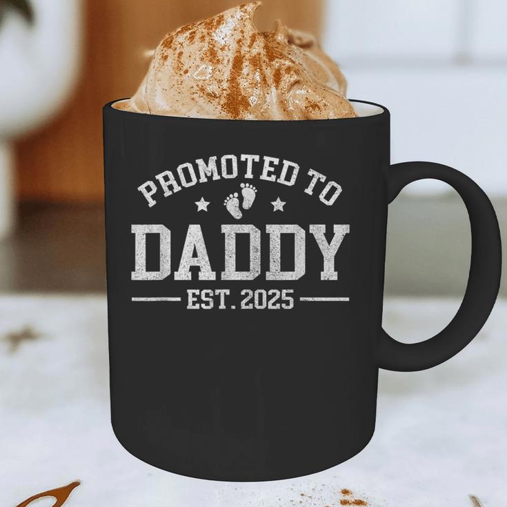 Promoted To Daddy Est 2025 Baby Announcement For New Dad Graphic Print Coffee Mug