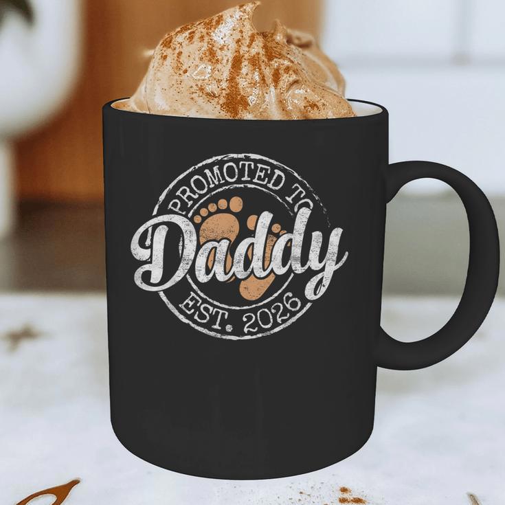 Promoted To Daddy Est 2026 Stamp First Time Dad To Be Graphic Print Coffee Mug