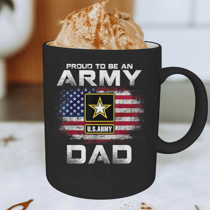 Proud To Be An Army Dad With American Flag Veteran Graphic Print Coffee Mug