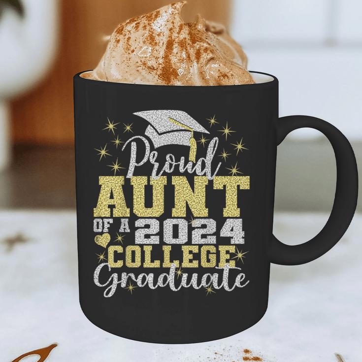 Proud Aunt Of 2024 College Graduate Family 24 Graduation Graphic Print Coffee Mug