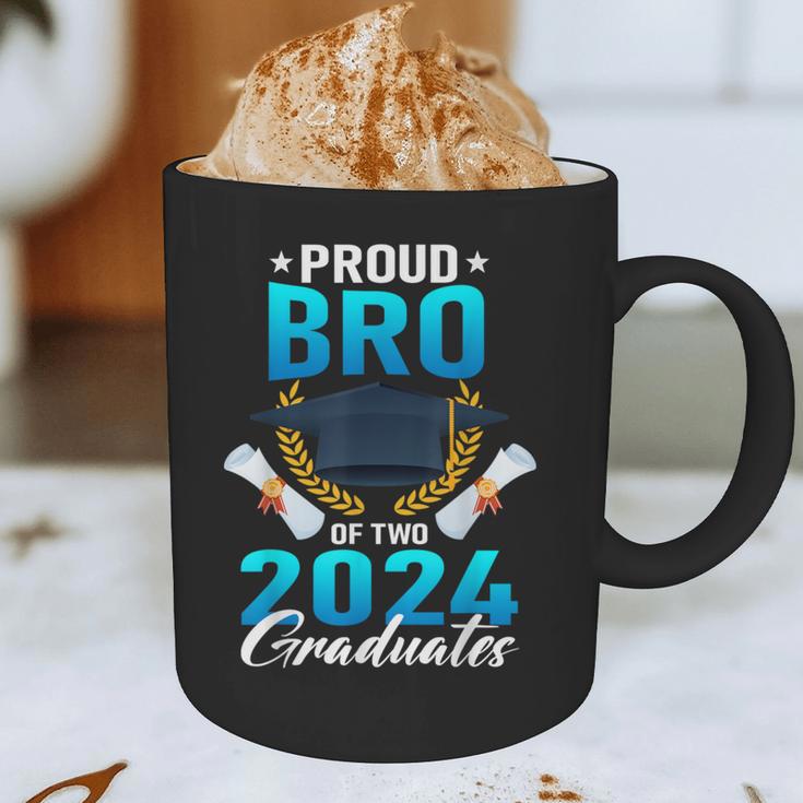 Proud Brother Of Two 2024 Graduates Twin Family Graduation Graphic Print Coffee Mug