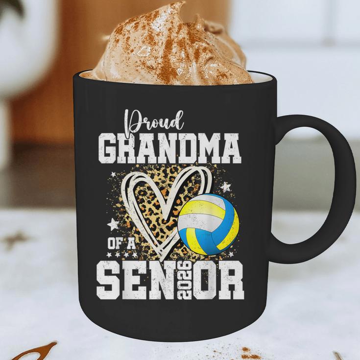 Proud Grandma Of A 2026 Senior Volleyball Graduation Leopard Graphic Print Coffee Mug