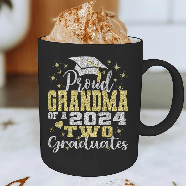 Proud Grandma Of Two 2024 Graduate Class 2024 Graduation Graphic Print Coffee Mug