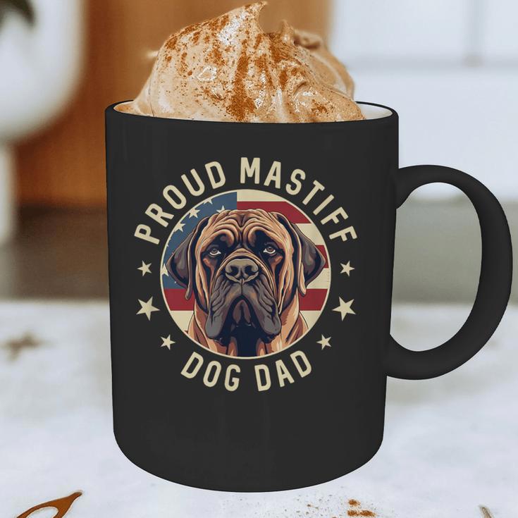 Proud Mastiff Dad American Flag Patriotic Mastiff Dad Graphic Print Coffee Mug